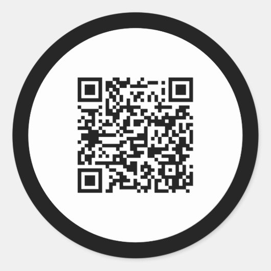 Schlichter QR-Code Eleganter Schwarzer Rahmen Beru Runder Aufkleber (Vorderseite)