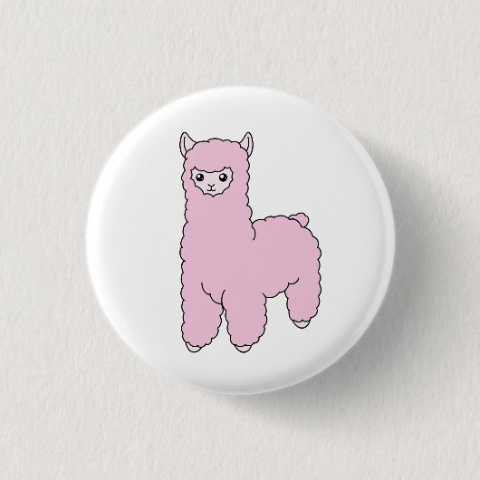 Schlichter rosa Alpaka-Knopf Button (Vorderseite)