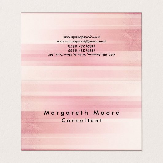 Schlichter rosa Hintergrund Beruflich Visitenkarten (Außenseite Aufgefaltet)