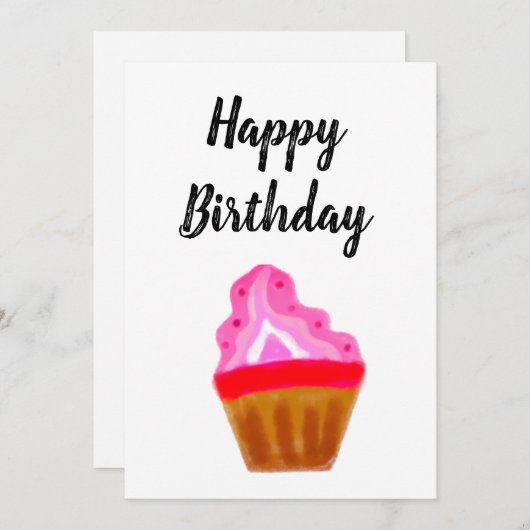 schlichter rosa Kuchen eleganter Geburtstag (Vorne/Hinten)