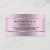 Schlichter, rosa, rosa, rosa, rostfreier Stahlausd Visitenkarte (Rückseite)