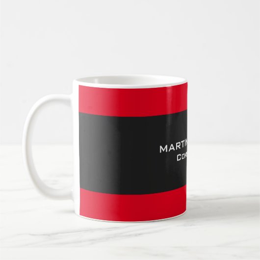 Schlichter, roter Streifen Kaffeetasse (Links)