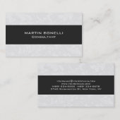 Schlichter, sauberer, floraler Damast Grau Streife Visitenkarte (Vorne/Hinten)