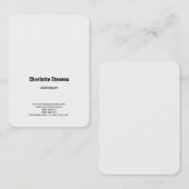 Schlichter, schlichter, eleganter weißer Text Visitenkarte (Vorne/Hinten)