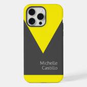 Schlichter, schlichter, gelber, grauer Minimalisti iPhone Hülle (Rückseite)