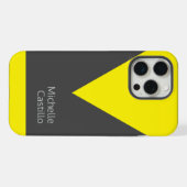 Schlichter, schlichter, gelber, grauer Minimalisti iPhone Hülle (Rückseite (Horizontal))