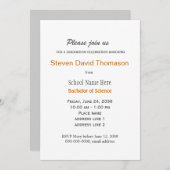 Schlichter, schlichter grauer und weißer Abschluss Einladung (Vorne/Hinten)