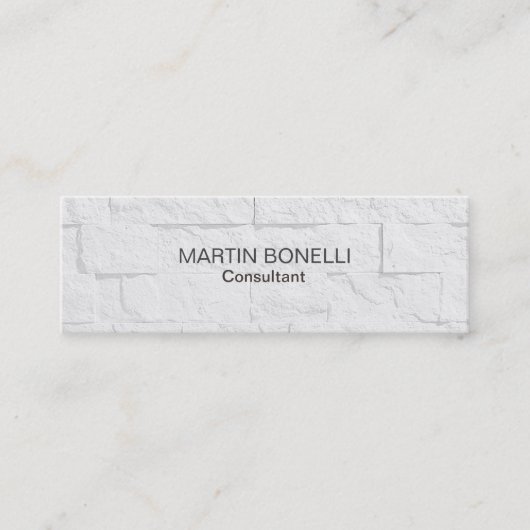 Schlichter, schmaler grauer Wandeffekt Moderne Vis Mini Visitenkarte (Vorderseite)