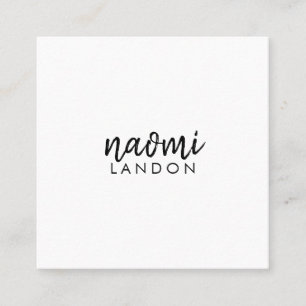 Schlichter Schwarz-weißer Platz minimalistisch Quadratische Visitenkarte
