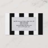 Schlichter Schwarz-weißer Streifen Beruflich Visitenkarte (Rückseite)