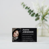 Schlichter Schwarzer Klassiker Job Sucher Minimal Visitenkarte (Stehend Vorderseite)