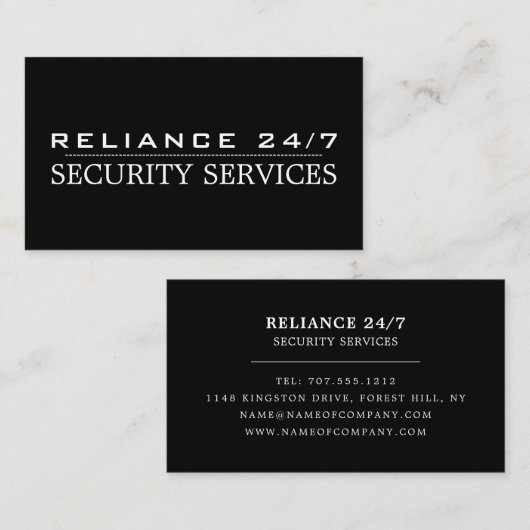 Schlichter Sicherheitsdienst Visitenkarte (Vorne/Hinten)