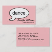Schlichter Tanzlehrer Moderne Visitenkarte (Vorne/Hinten)
