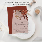 Schlichter Terracotta Hintergrund für Vellum Overl Einladung