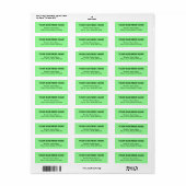 Schlichter Text, helle grüne Rücksendeadresse (Vorne)