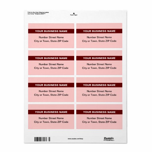 Schlichter Text mit hellrotem Etikett (Vorne)