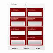Schlichter Text - Red Business Shipping-Label (Vorne)