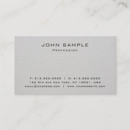 Schlichter Trendy beruflicher erstklassiger Visitenkarte (Vorderseite)