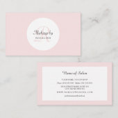 Schlichter und einfacher hellrosa Monogram Makeust Visitenkarte (Vorne/Hinten)