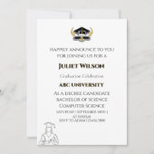 schlichter Uni-Abschluss Stilbeginn Einladung (Vorderseite)