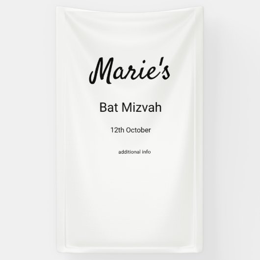 schlichter, weißer Schwarzer Klassiker Banner (Vertikal)