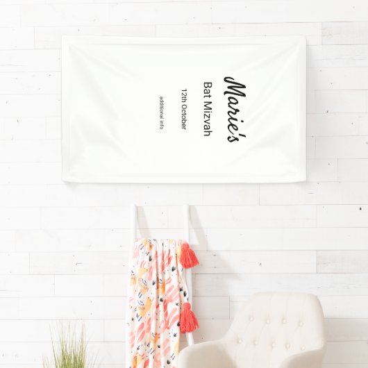 schlichter, weißer Schwarzer Klassiker Banner (Insitu)