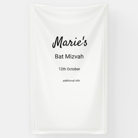 schlichter, weißer Schwarzer Klassiker Banner (Vertikal)