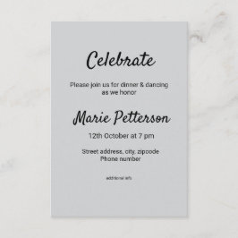 schlichter, weißer Schwarzer Klassiker Begleitkarte