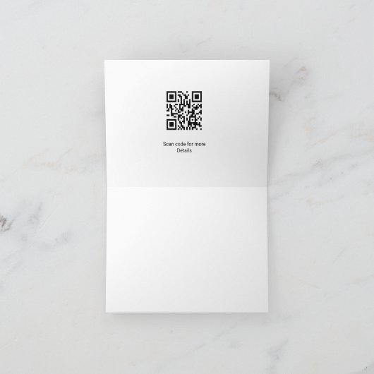 schlichter, weißer Schwarzer Klassiker Dankeskarte (Innenseite)