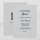 schlichter, weißer Schwarzer Klassiker Einladung (Vorne/Hinten)