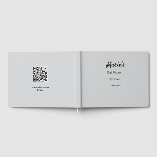 schlichter, weißer Schwarzer Klassiker Gästebuch (Voll)