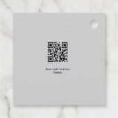 schlichter, weißer Schwarzer Klassiker Geschenkanhänger (Rückseite)