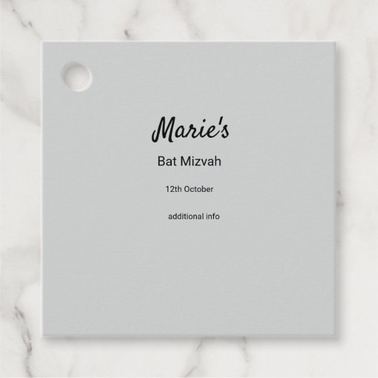 schlichter, weißer Schwarzer Klassiker Geschenkanhänger (Vorderseite)