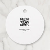 schlichter, weißer Schwarzer Klassiker Geschenkanhänger (Rückseite)