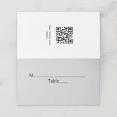 schlichter, weißer Schwarzer Klassiker Platzkarte (Außenseite Aufgefaltet)