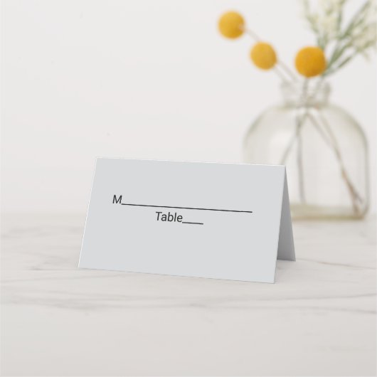 schlichter, weißer Schwarzer Klassiker Platzkarte (Vorderseite)