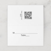 schlichter, weißer Schwarzer Klassiker Platzkarte (Außenseite Aufgefaltet)