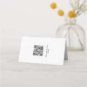 schlichter, weißer Schwarzer Klassiker Platzkarte (Rückseite)