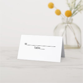 schlichter, weißer Schwarzer Klassiker Platzkarte