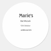 schlichter, weißer Schwarzer Klassiker Runder Aufkleber (Vorderseite)