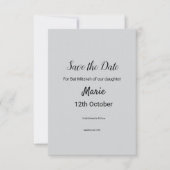 schlichter, weißer Schwarzer Klassiker Save The Date (Vorderseite)