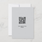 schlichter, weißer Schwarzer Klassiker Save The Date (Rückseite)