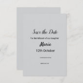 schlichter, weißer Schwarzer Klassiker Save The Date (Vorne/Hinten)