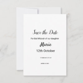 schlichter, weißer Schwarzer Klassiker Save The Date