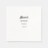 schlichter, weißer Schwarzer Klassiker Serviette (Vorderseite)