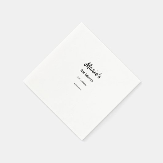 schlichter, weißer Schwarzer Klassiker Serviette (Ecke)