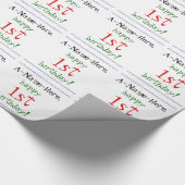 Schlichtes 1. Geburtstagspapier Geschenkpapier (Ecke)