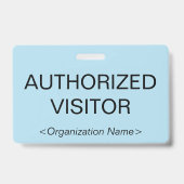 Schlichtes Abzeichen "AUTHORIZIERTER BESUCHER" Ausweis (Rückseite)