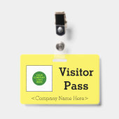Schlichtes Abzeichen "Visitor Pass" Ausweis (Front with Clip)