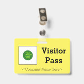 Schlichtes Abzeichen "Visitor Pass" Ausweis (Back with Clip)